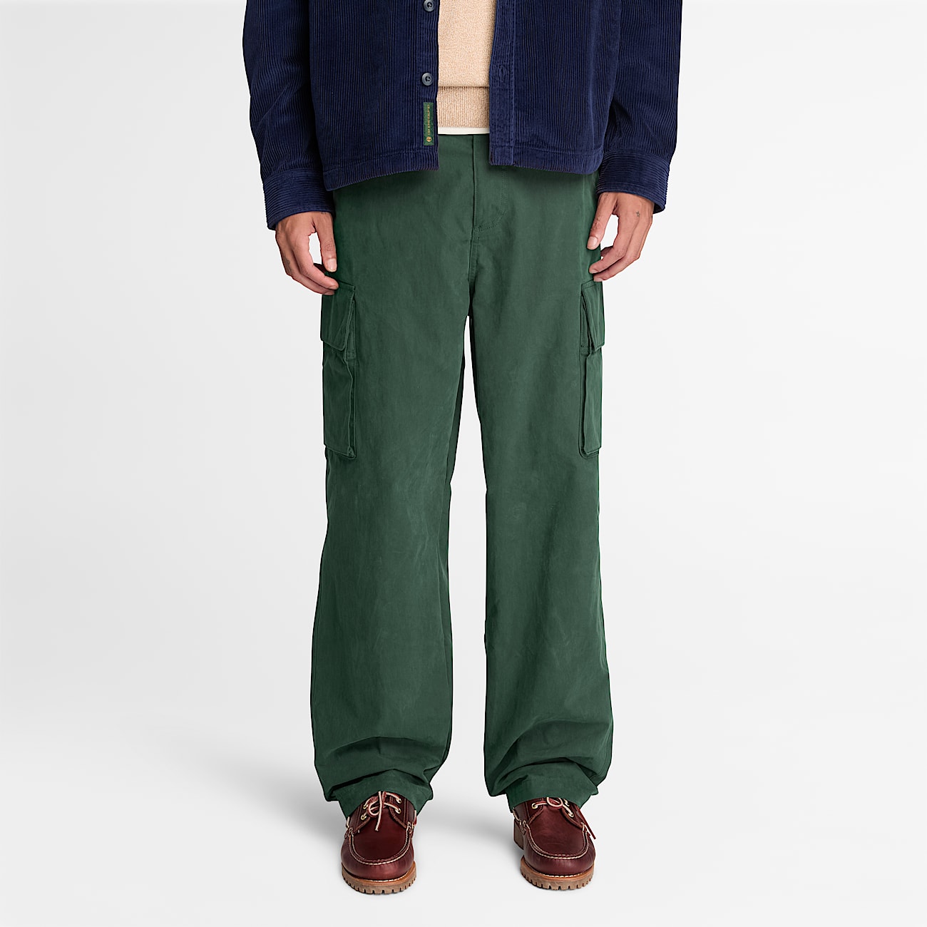 Corduroy Overshirt for Men in Dark Green TBL Green ALT1