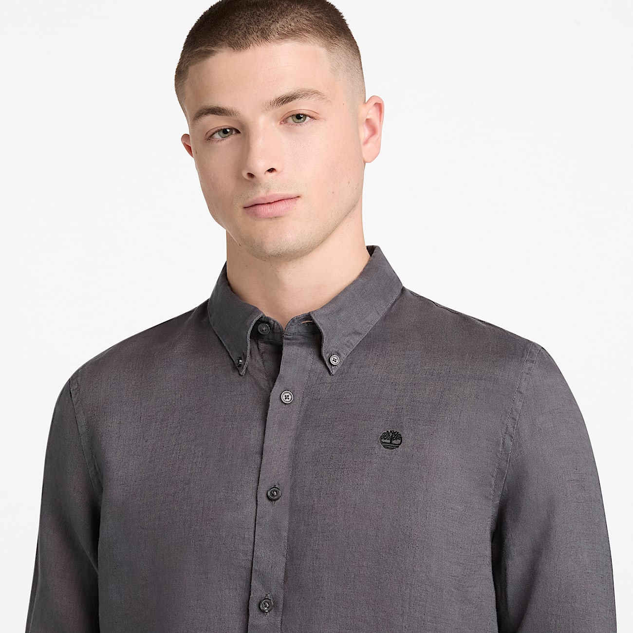 Mill Brook Linen Shirt for Men in Grey TBL Gr ALT3