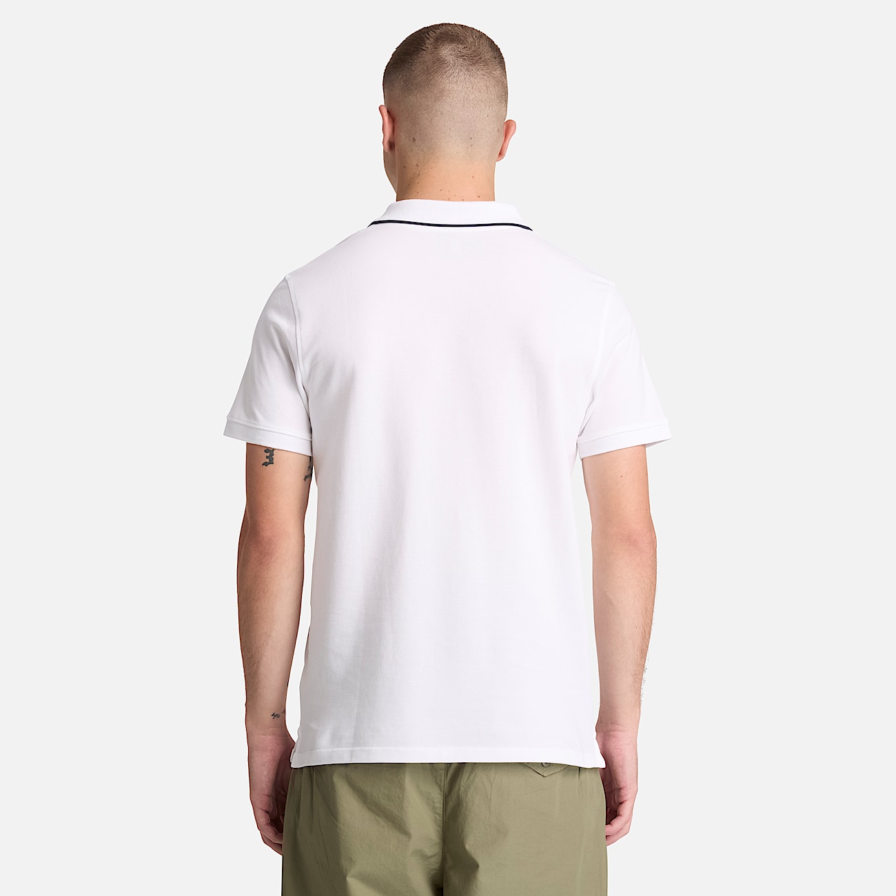 Polo a Maniche Corte con Colletto Stampato Millers River da Uomo in bianco TBL bianco ALT8