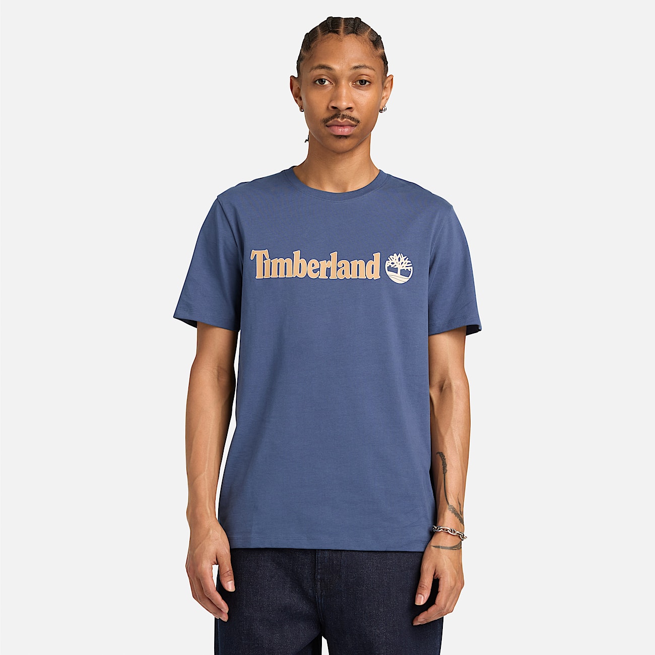 Tshirt a Maniche Corte con Logo Lineare Kennebec River da Uomo in blu TBL blu ALT1