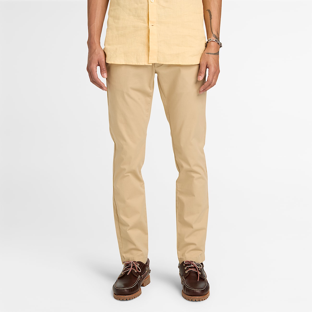 Claremont Twill Chino Slim Trouser for Men in Beige TBL Beige ALT1
