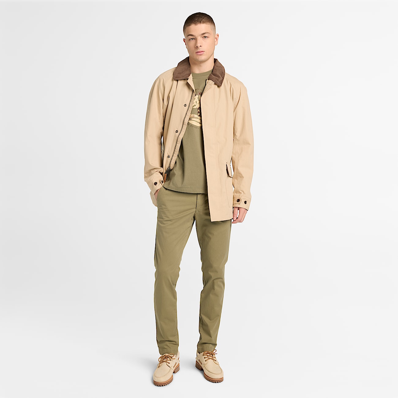 Claremont Twill Chino Slim Trouser for Men in Brown TBL Brun ALT2