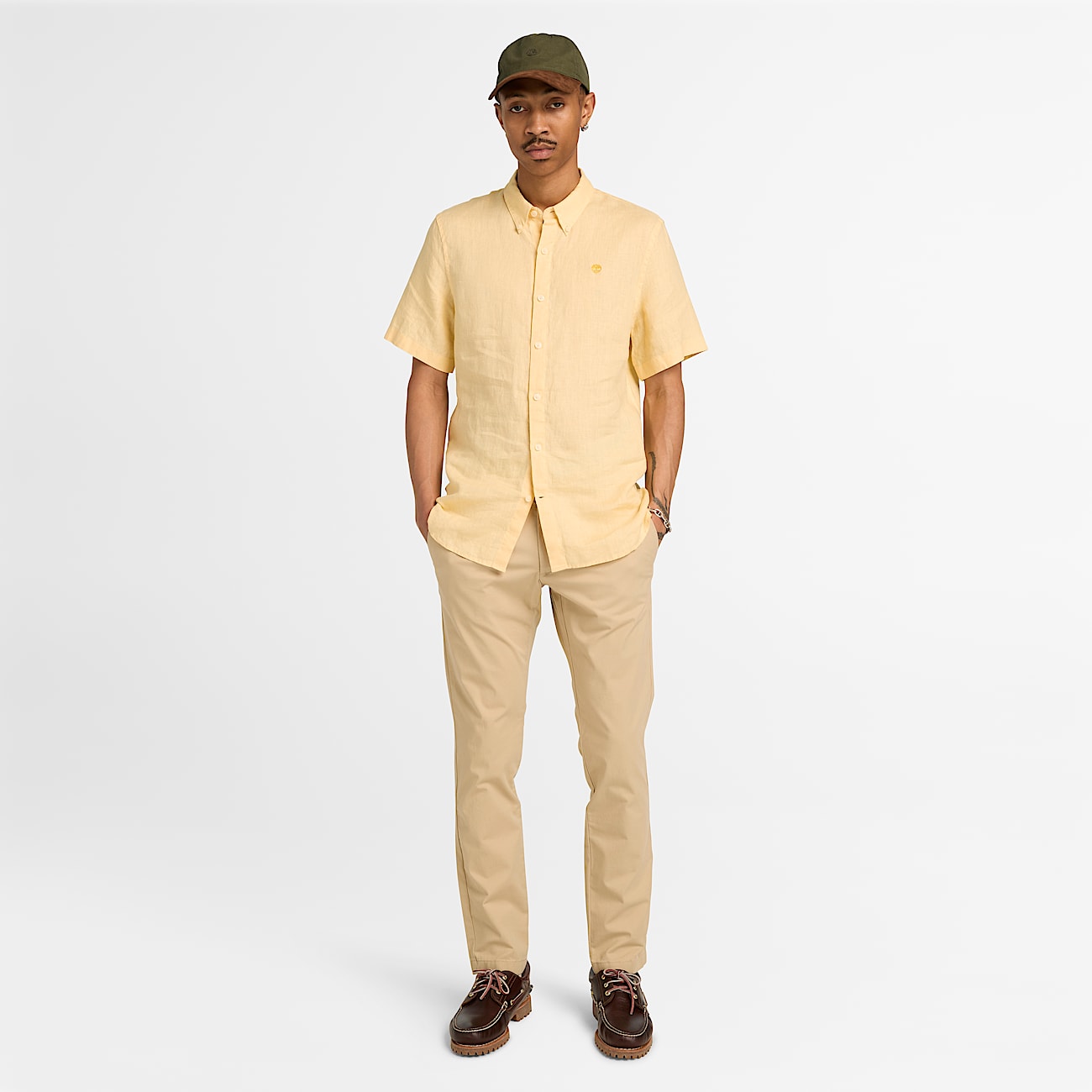 Claremont Twill Chino Slim Trouser for Men in Beige TBL Beige ALT2
