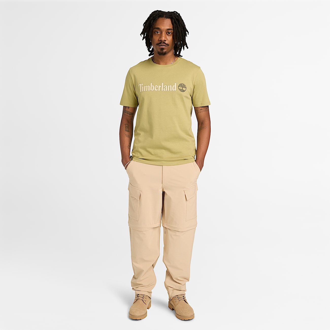 Tshirt a Maniche Corte con Logo Lineare Kennebec River da Uomo in verde TBL verde ALT2
