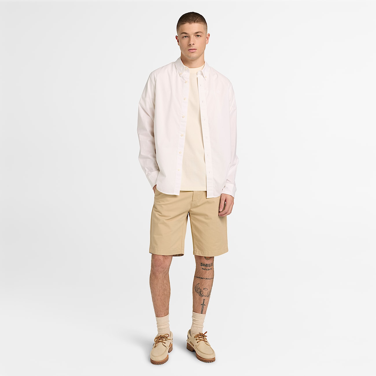 Claremont Twill Chino Shorts fr herr i Beige TBL Beige ALT2