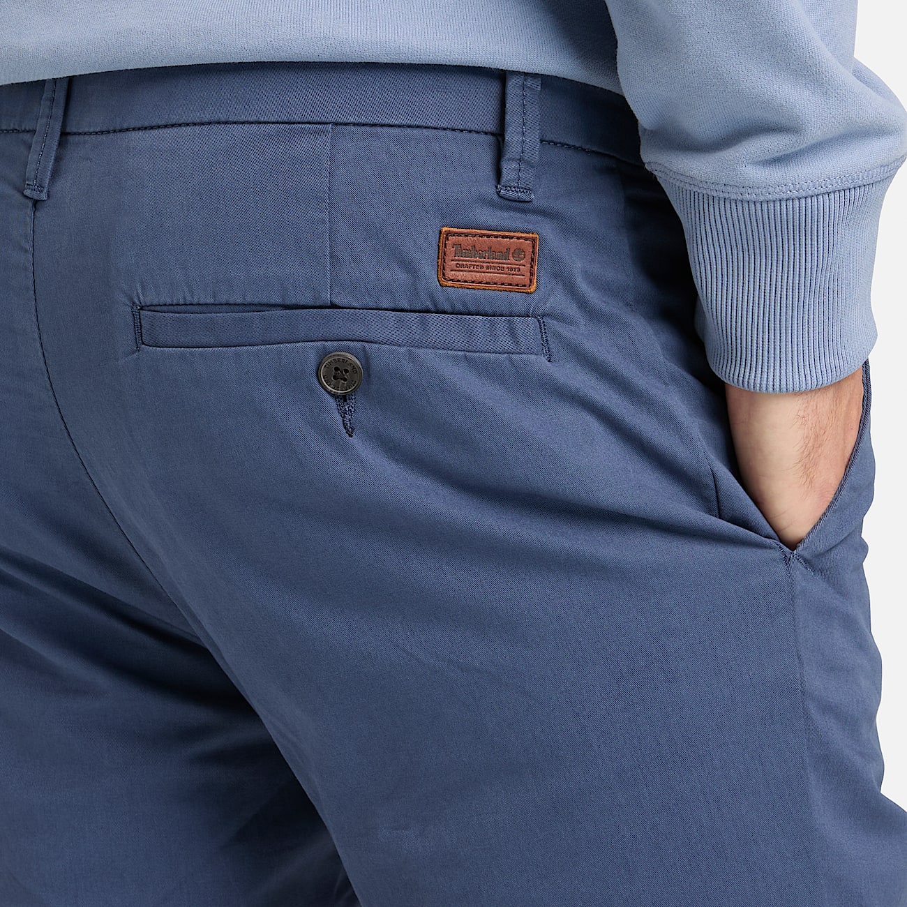 Claremont Twill Chino Slim Trouser for Men in Blue TBL Bl ALT3