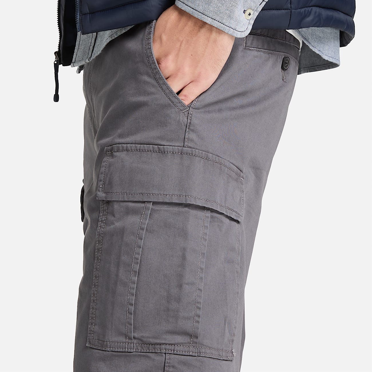 Brookline Twill Cargo Short for Men in Grey TBL Gr ALT3