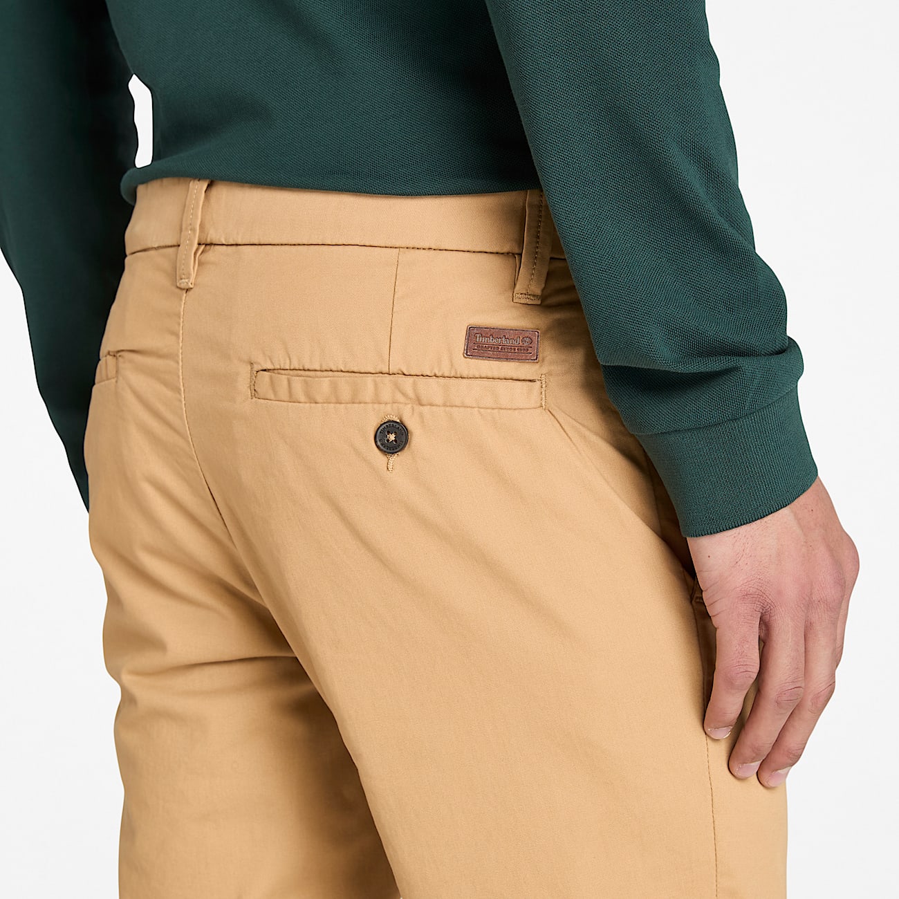 Claremont Twill Chino Trouser fr herr i gul TBL Beige ALT3