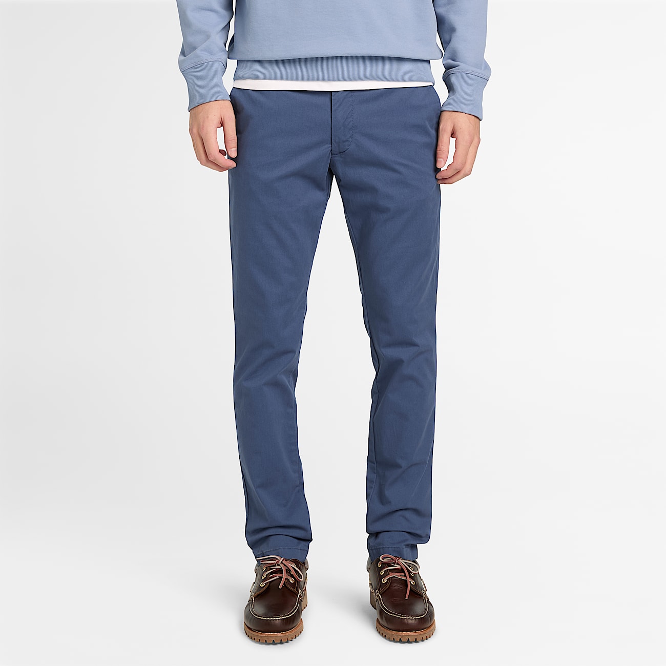 Claremont Twill Chino Slim Trouser for Men in Blue TBL Bl ALT1