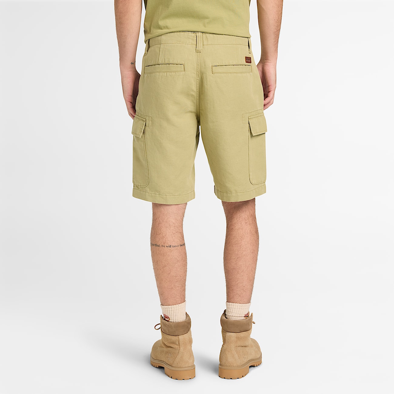Brookline CottonLinen Cargo Short for Men in Green TBL Grn ALT8