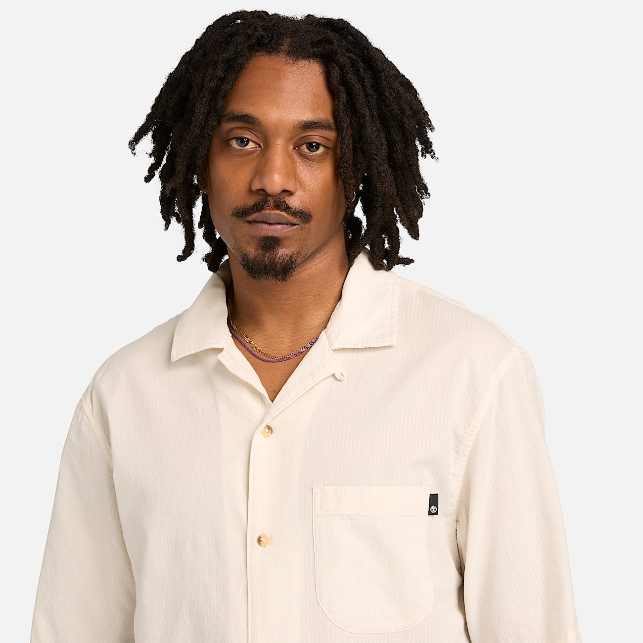 ShortSleeve Seersucker Resort Shirt for Men in White TBL Vit ALT3