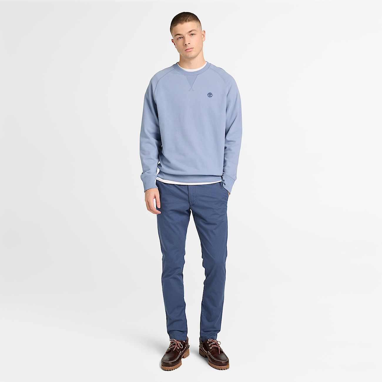 Claremont Twill Chino Slim Trouser for Men in Blue TBL Bl ALT2