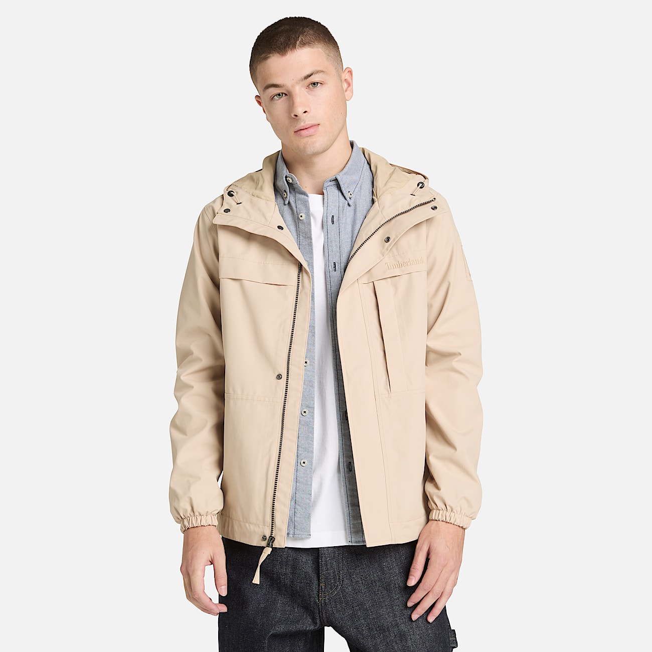 Benton Waterproof Shell Jacket for Men in Beige TBL Beige ALT1
