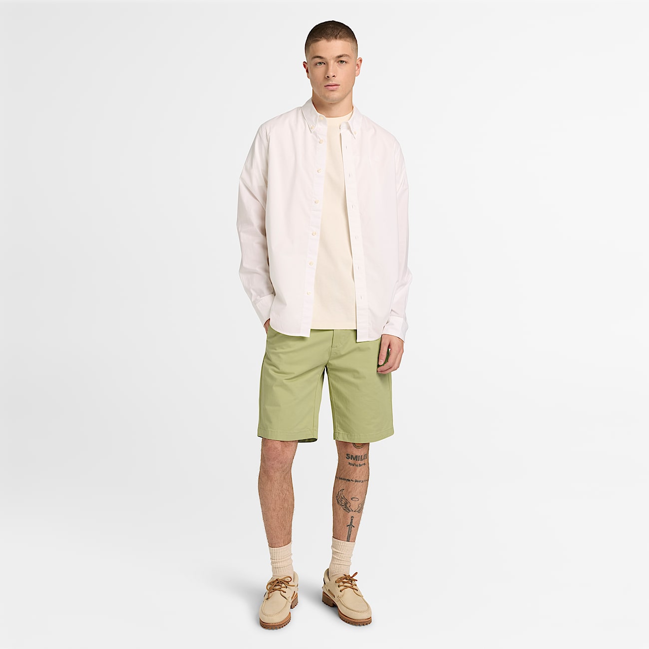 Claremont Twill Chino Short for Men in Green TBL Grn ALT2