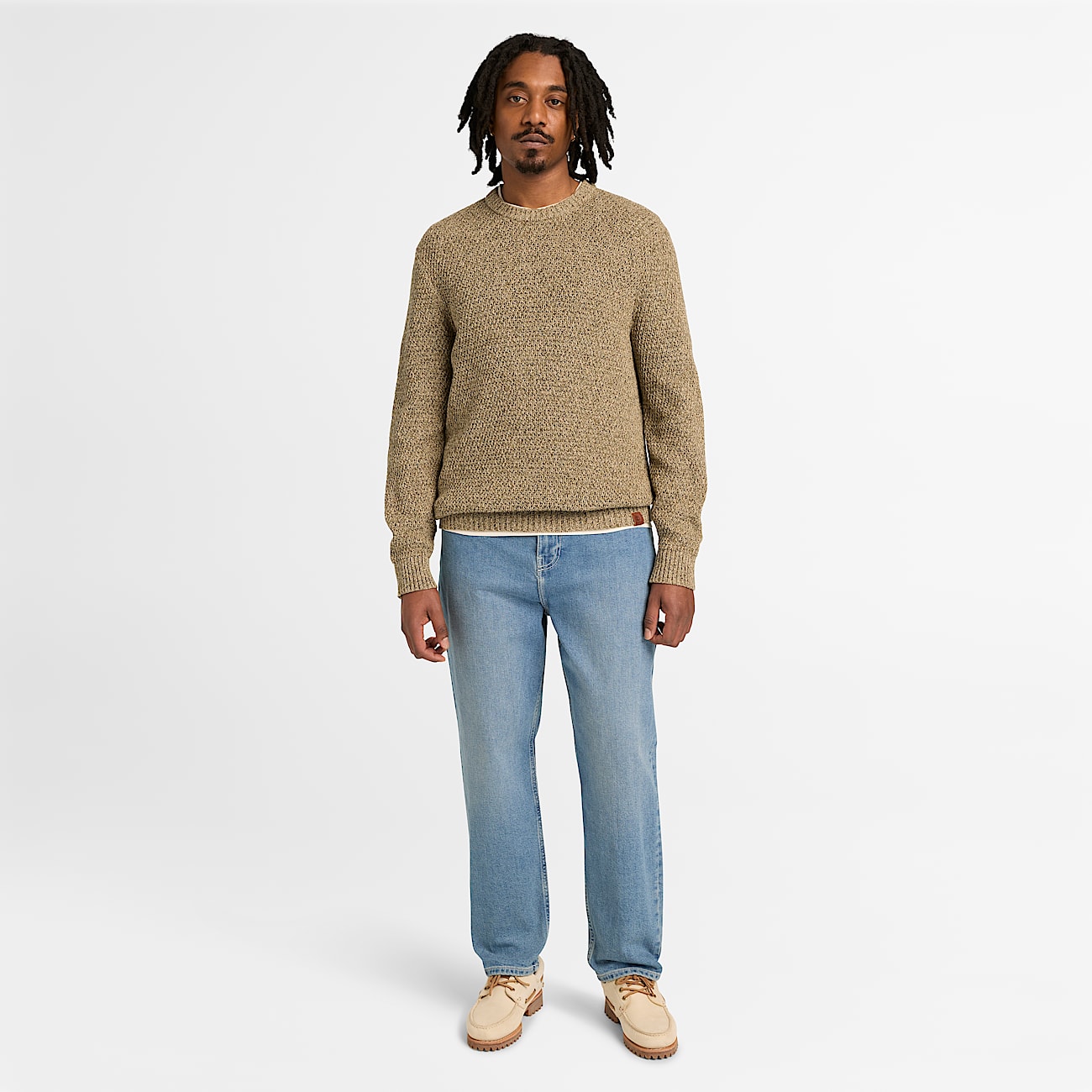 Cotton Textured Jumper for Men in Green TBL Grn ALT2