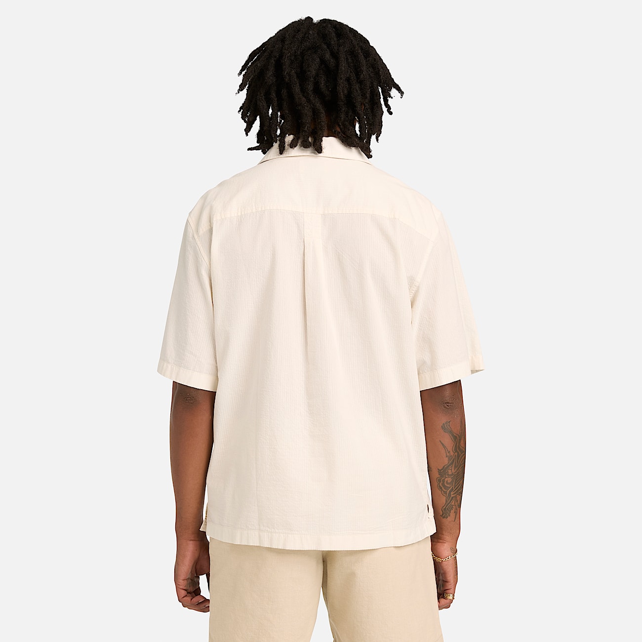 ShortSleeve Seersucker Resort Shirt for Men in White TBL Vit ALT8
