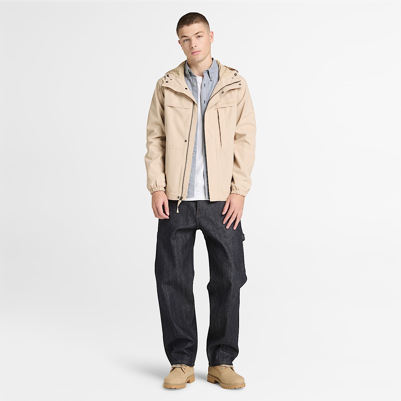 Benton Waterproof Shell Jacket for Men in Beige TBL Beige ALT2
