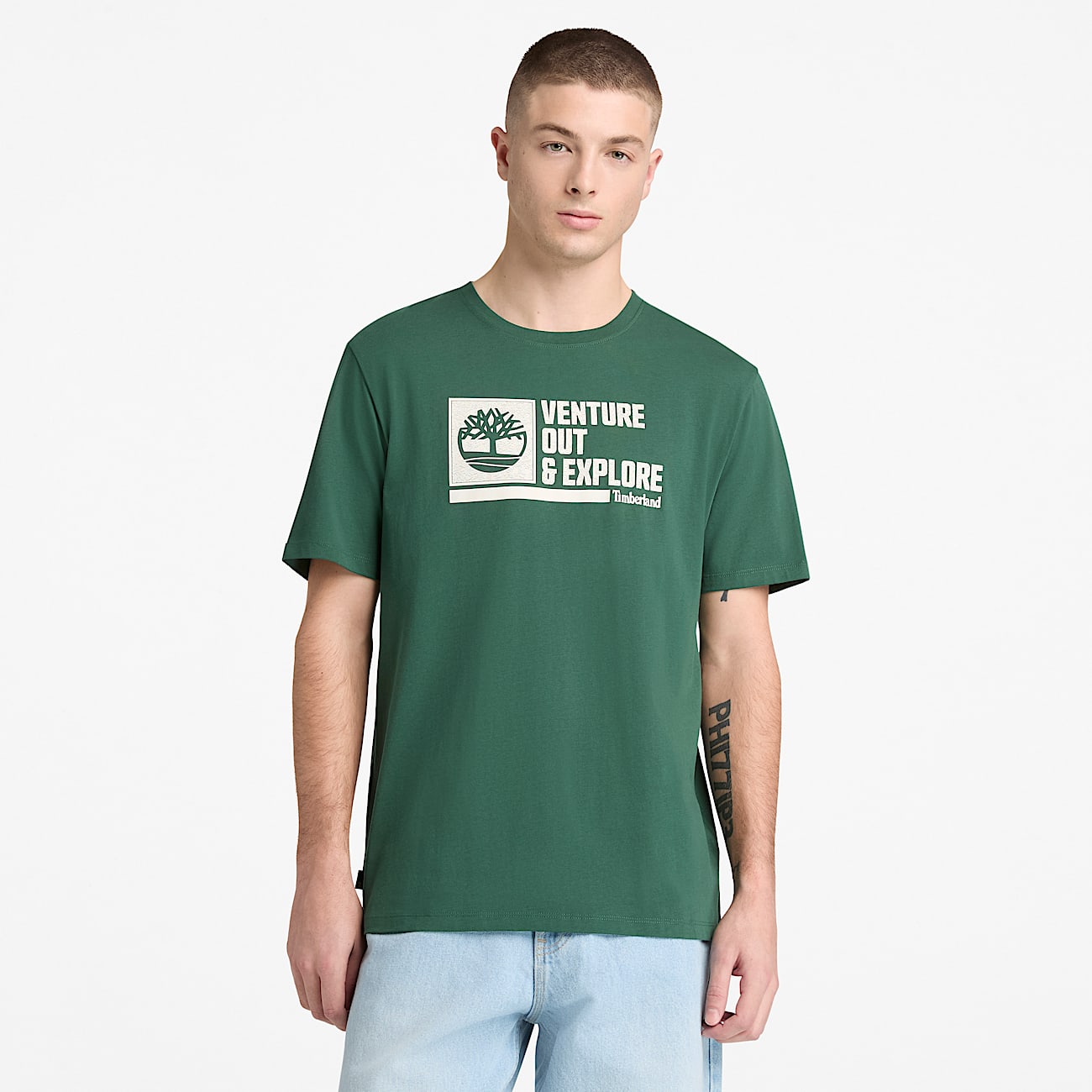 Tshirt a Maniche Corte con Grafica Venture  Explore da Uomo in verde TBL verde ALT1