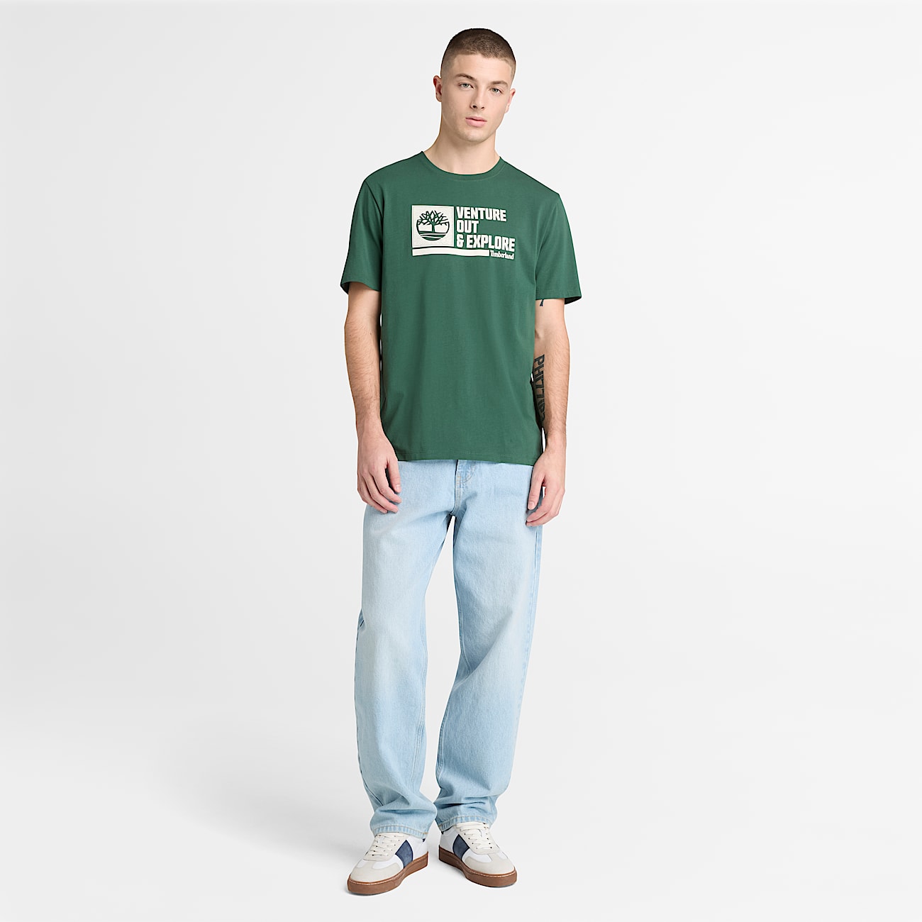 Tshirt a Maniche Corte con Grafica Venture  Explore da Uomo in verde TBL verde ALT2