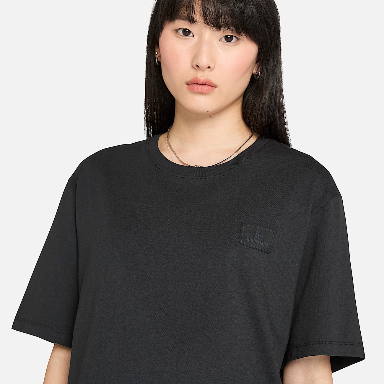 Tshirt a Maniche Corte con Targhetta in Silicone da Uomo in nero TBL nero ALT3