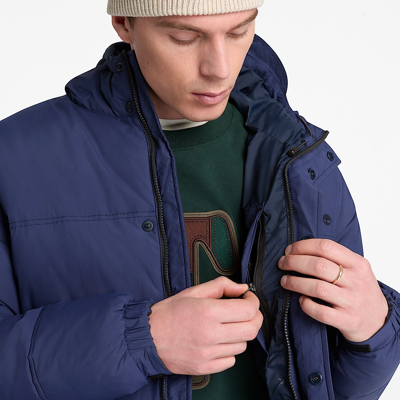 Wasserabweisende Steppjacke fr Herren in Dunkelblau TBL Blau ALT3
