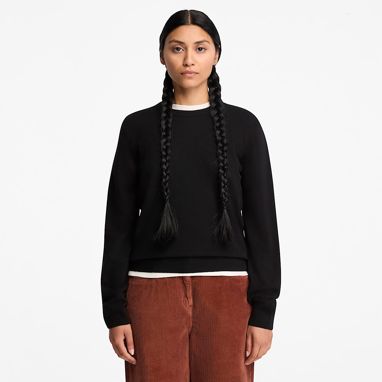 Merino Crew Jumper for Women in Black TBL Black ALT1