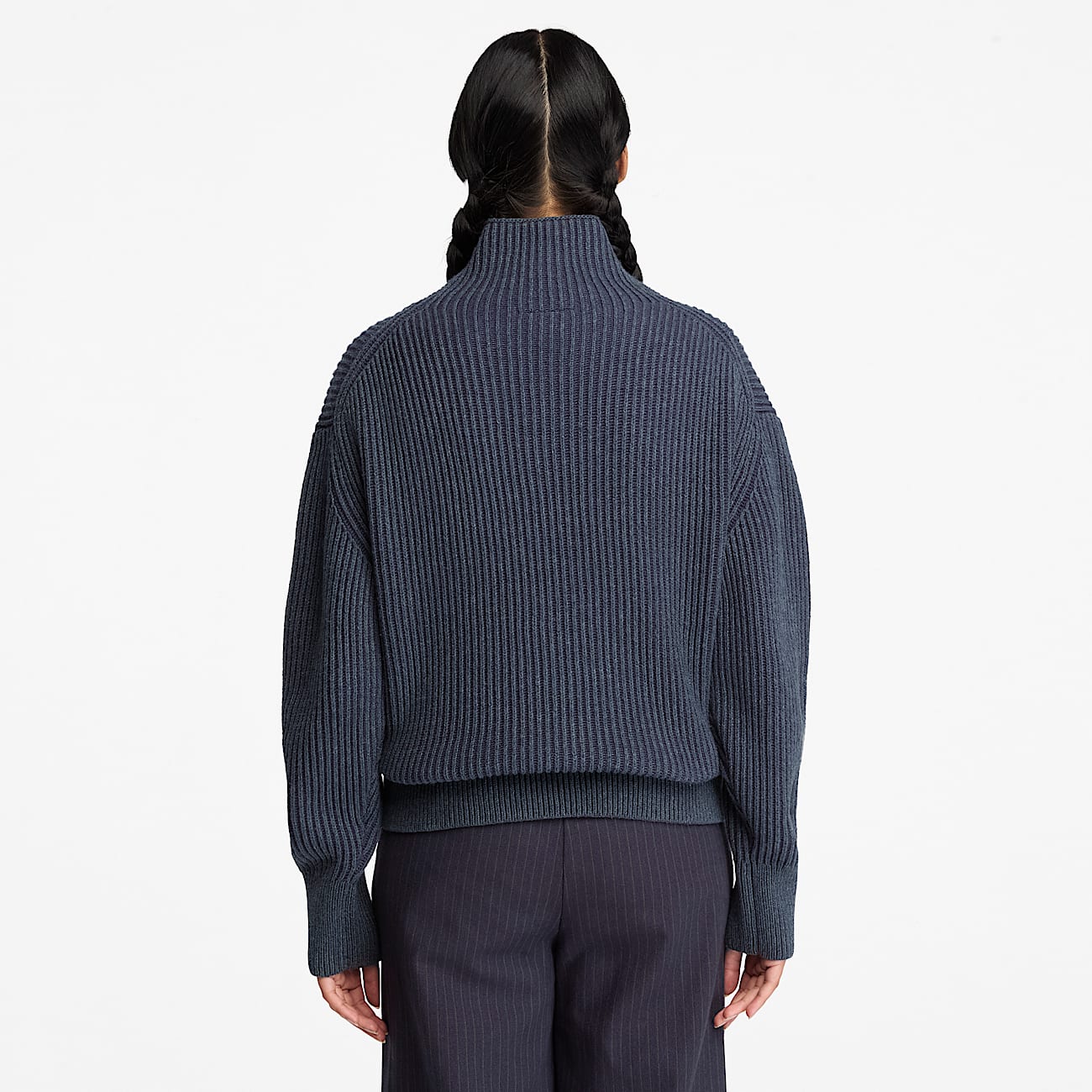 Chunky QuarterZip Jumper for Women in Blue TBL Blue ALT8