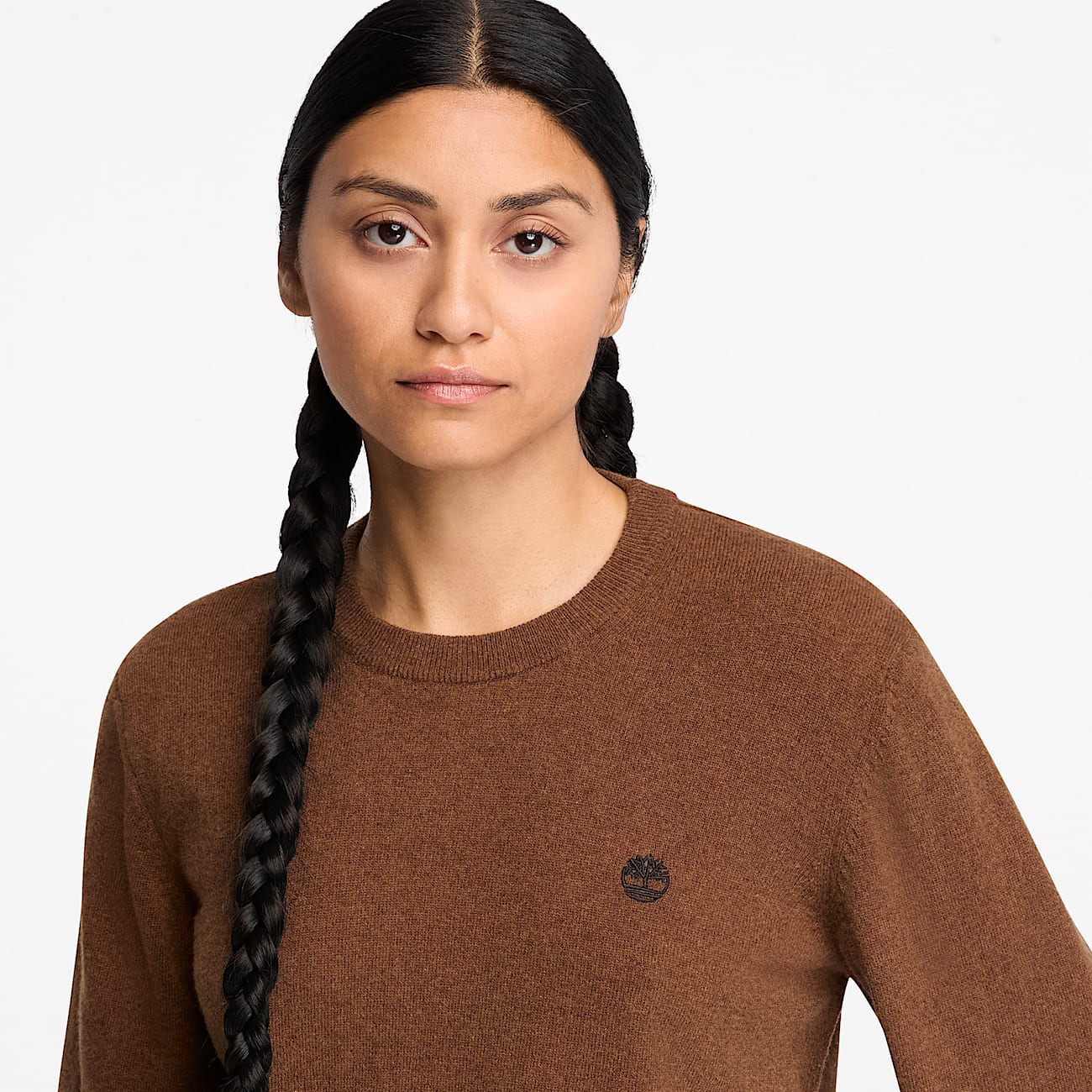 Merino Crew Jumper for Women in Dark Brown TBL Brown ALT3
