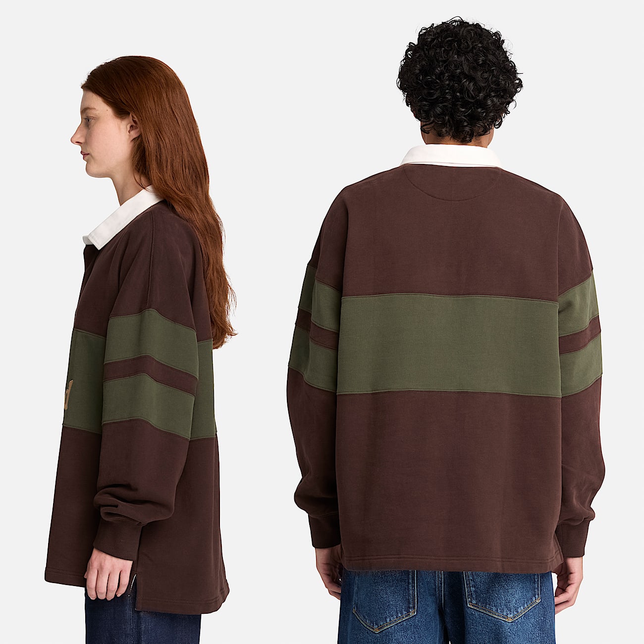 Timberland Tokyo Design Collective Rugby Polo in Dark Brown TBL Brown ALT2