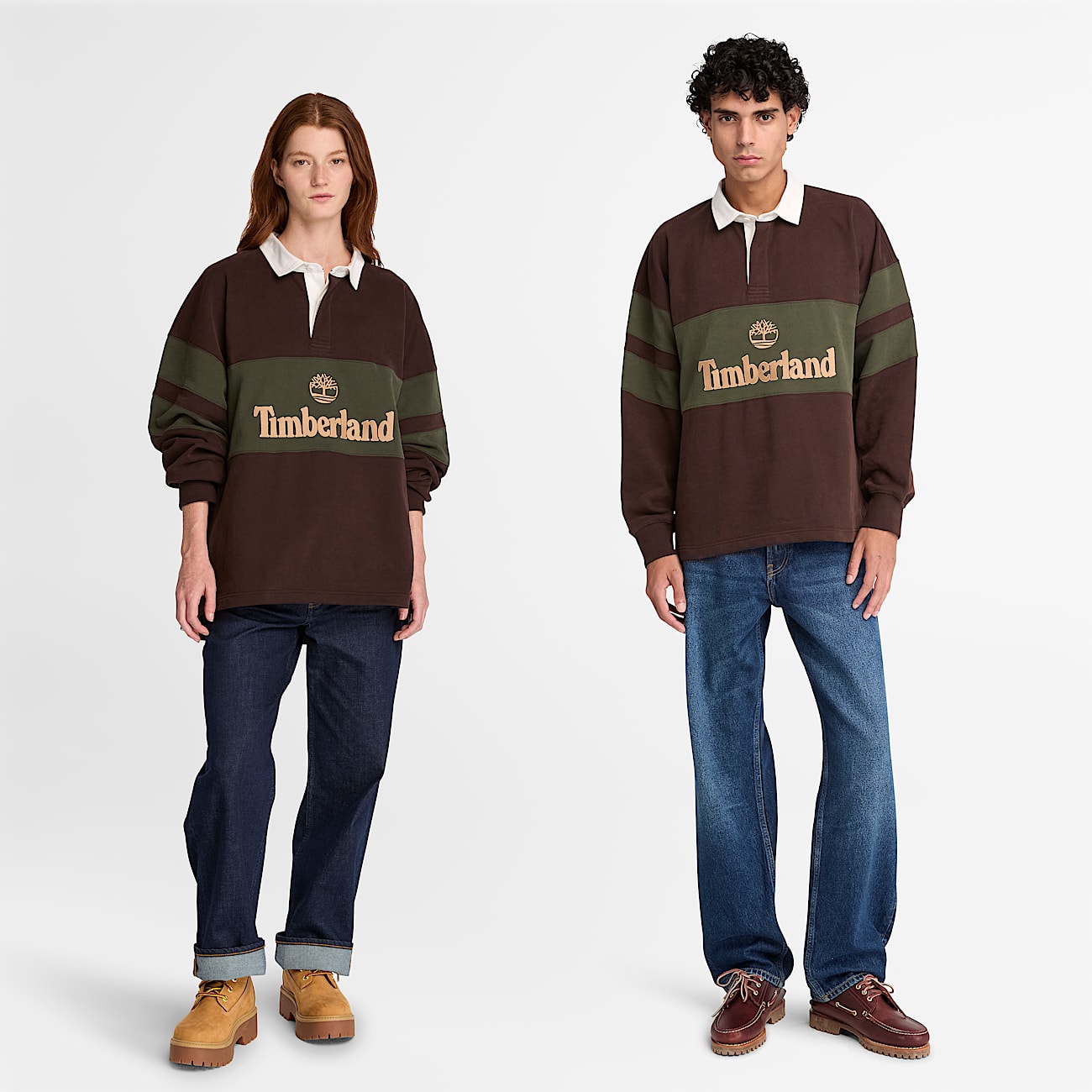 Timberland Tokyo Design Collective Rugby Polo in Dark Brown TBL Brown ALT1