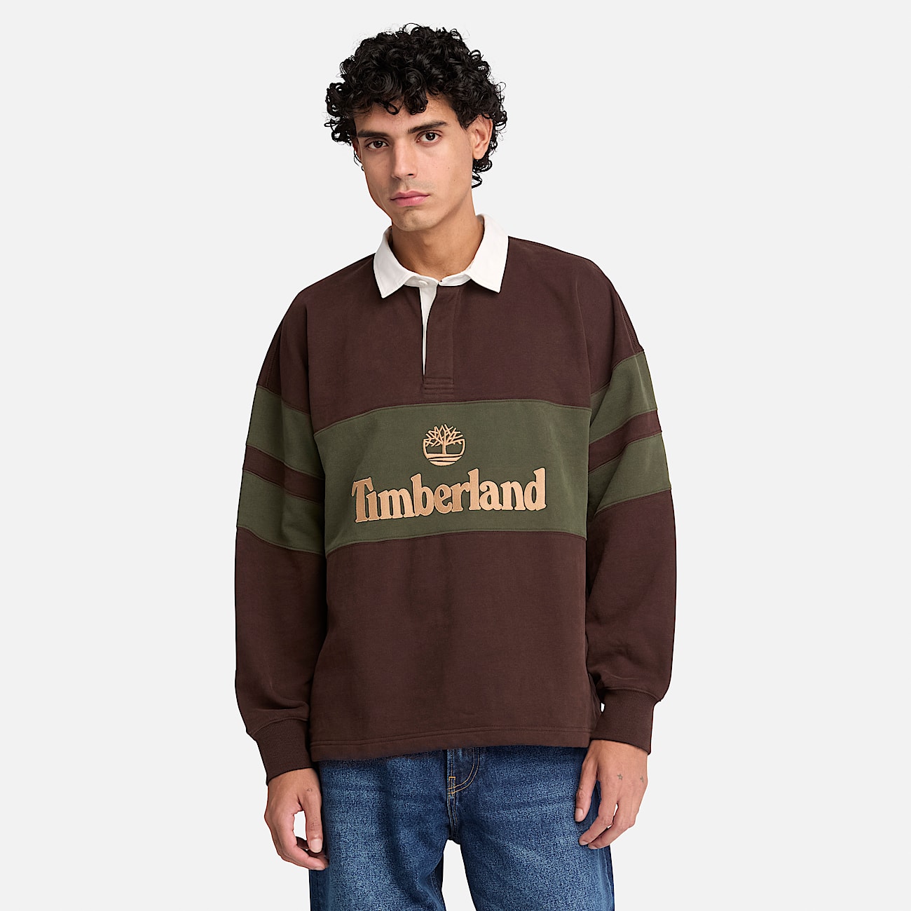 Timberland Tokyo Design Collective Rugby Polo in Dark Brown TBL Brown ALT3