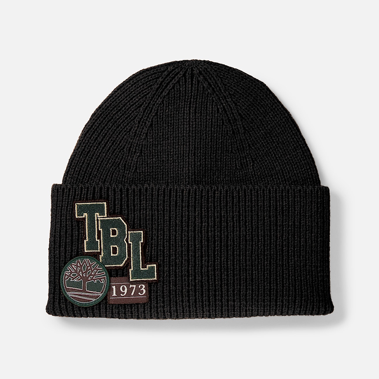 Layered Patch Beanie for Men in Black TBL Black HERO