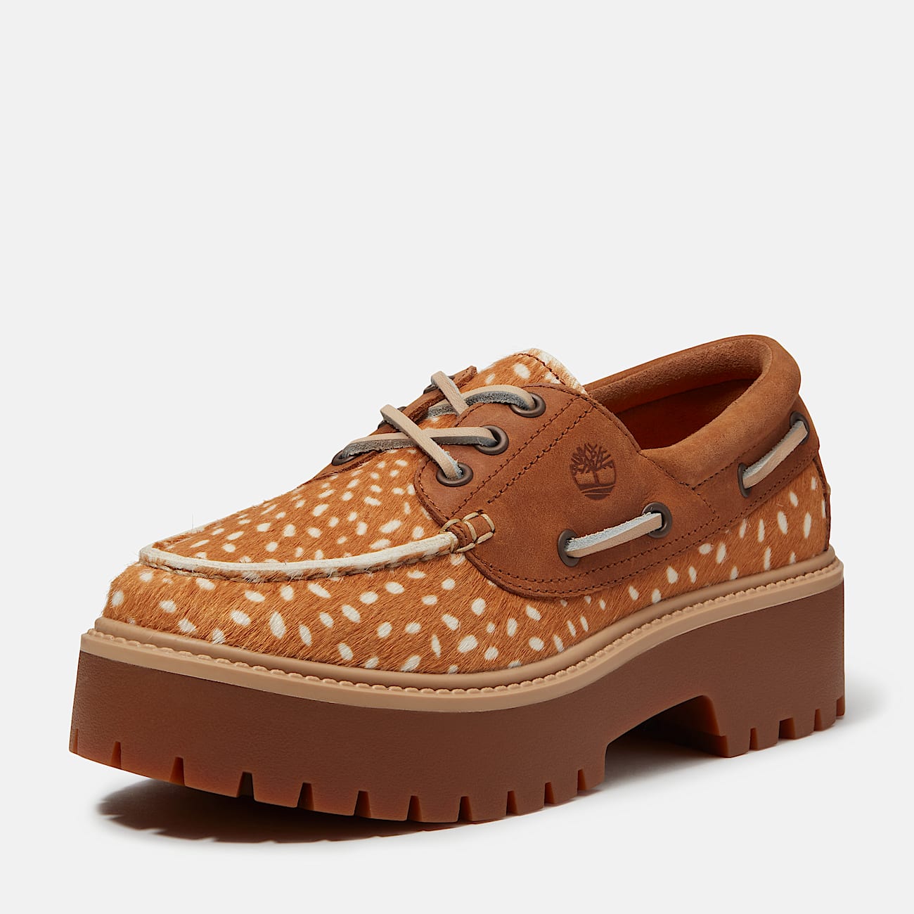 Stone Street Platform Boat Shoe for Women in BrownBeige TBL Brown ALT6