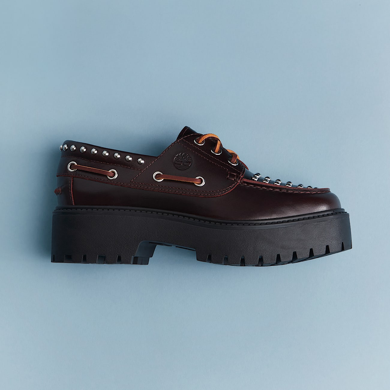Stone Street Platform Boat Shoe for Women in Burgundy TBL Burgundy MKTG1