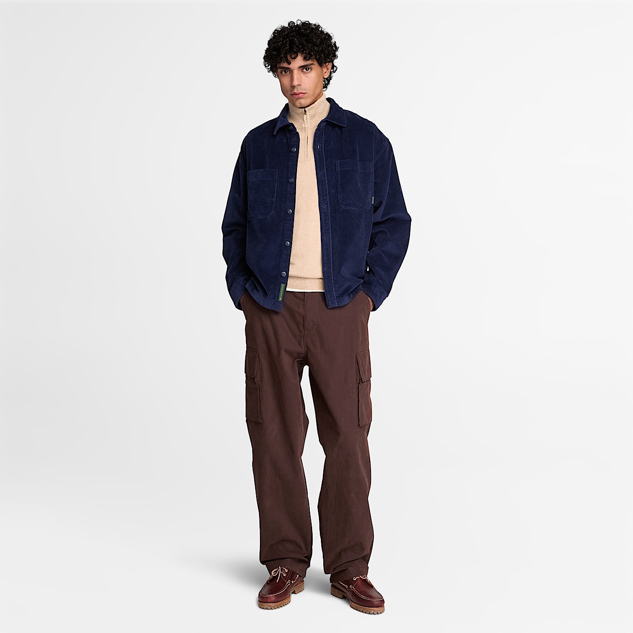 Corduroy Overshirt for Men in Dark Blue TBL Blue ALT2