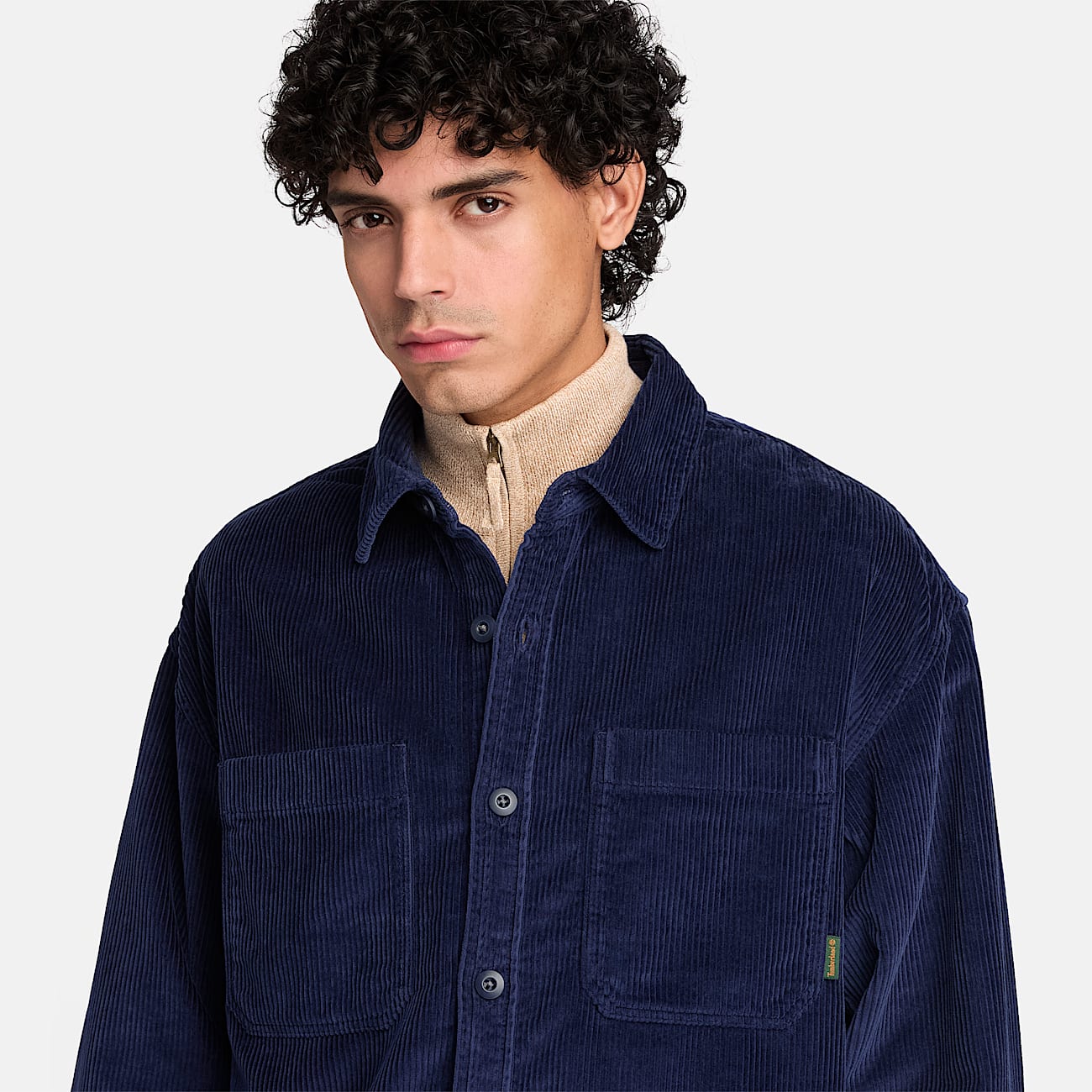 Corduroy Overshirt for Men in Dark Blue TBL Blue ALT3