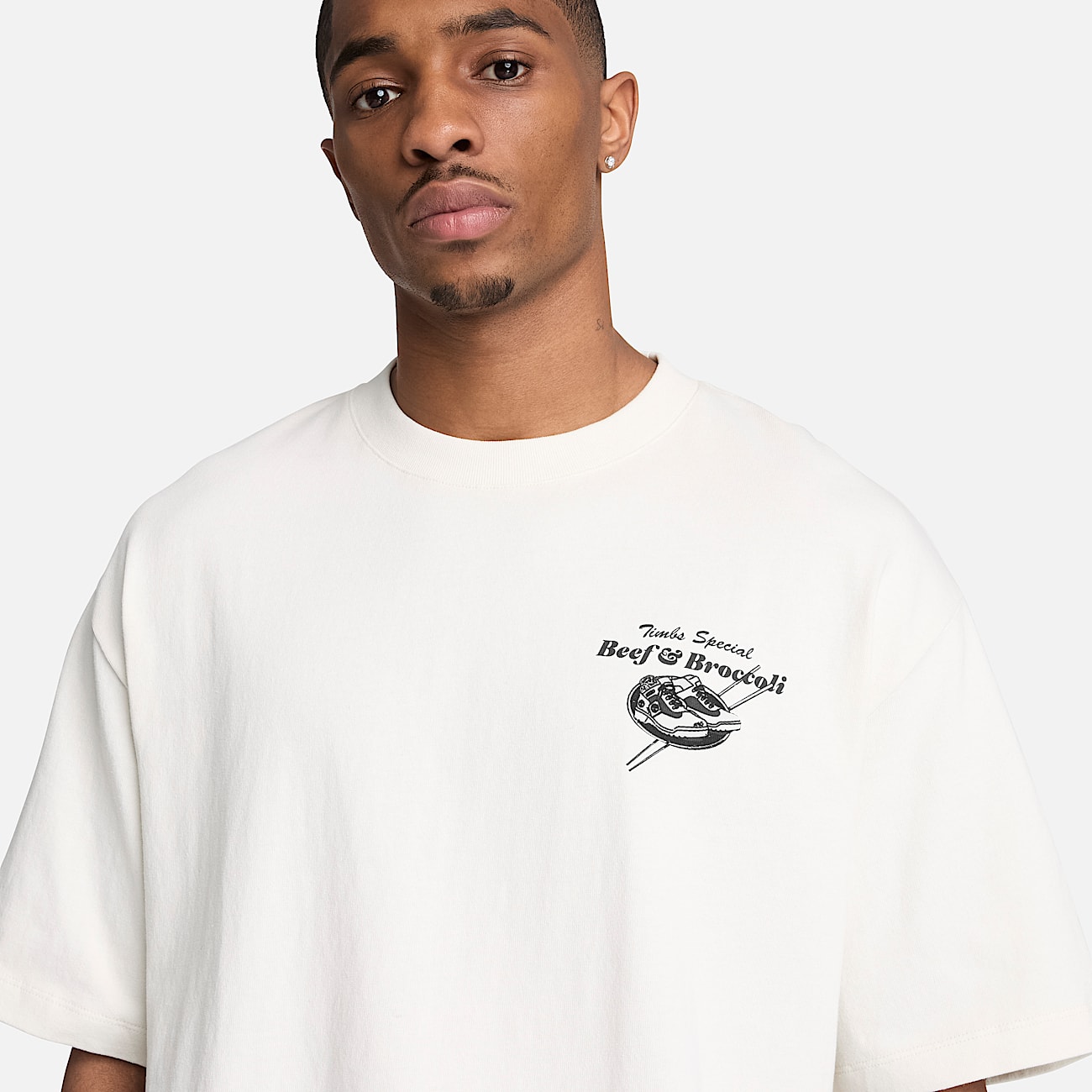 TShirt mit RindfleischundBrokkoliGrafik fr Herren in Wei TBL Wei ALT3