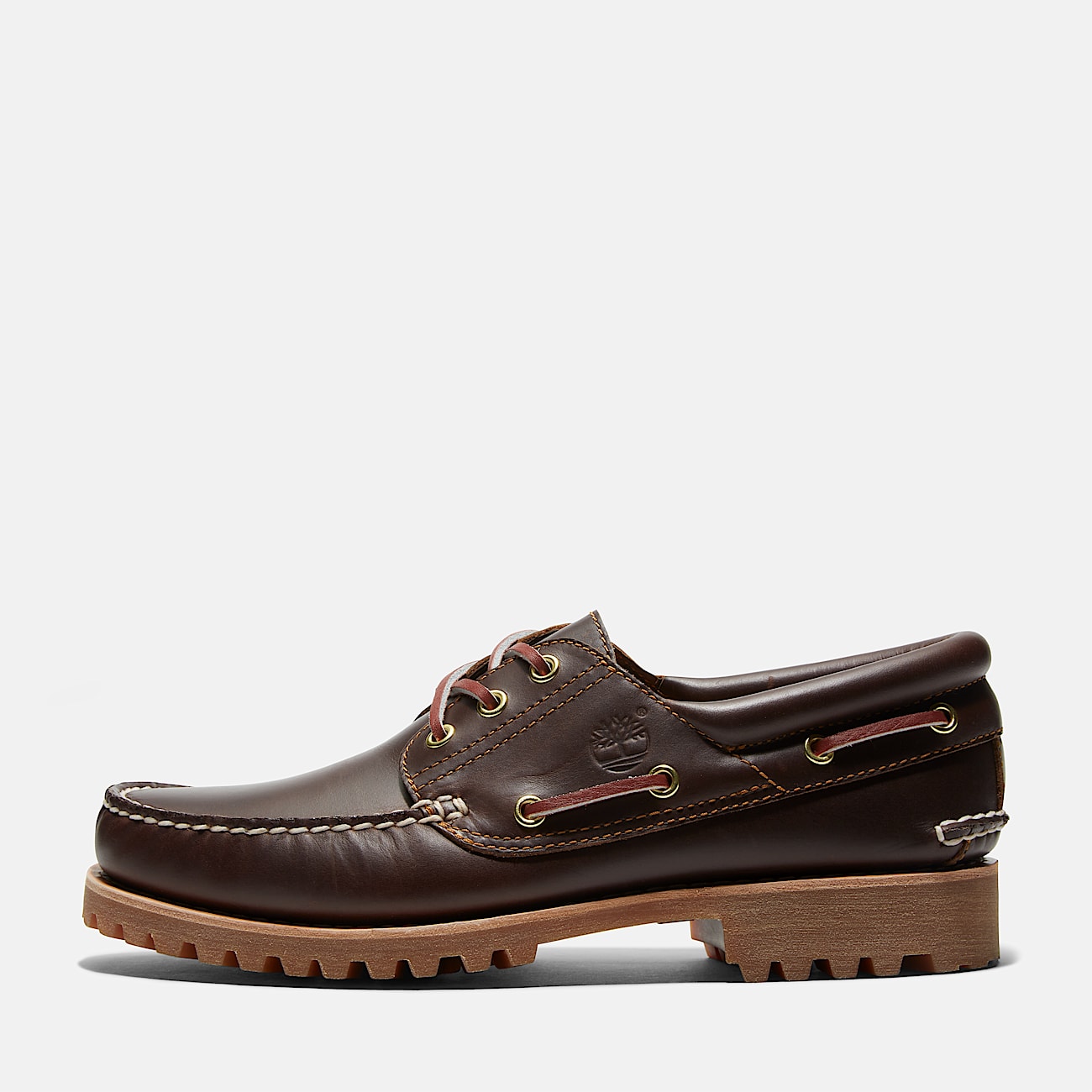 Timberland® Authentic 3-Eye Lug Handsewn Boat Shoe for Men in Brown - 11