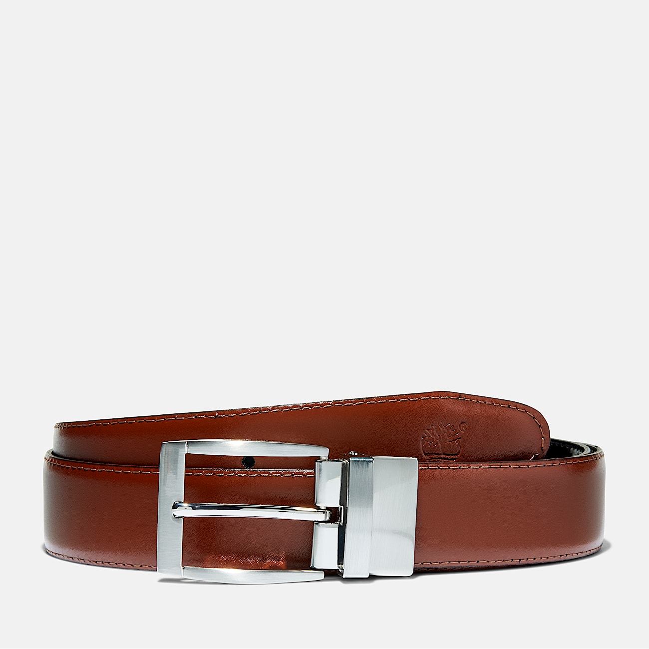 Cinturón de cuero reversible de 35 mm de ancho Bay Ridge para hombre en marrón