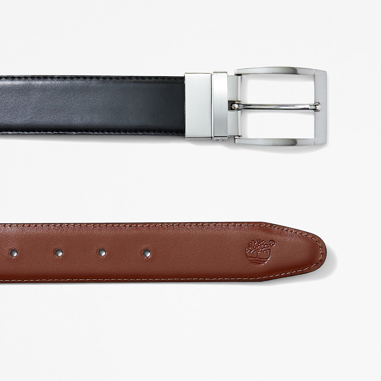 Cinturón de cuero reversible de 35 mm de ancho Bay Ridge para hombre en marrón