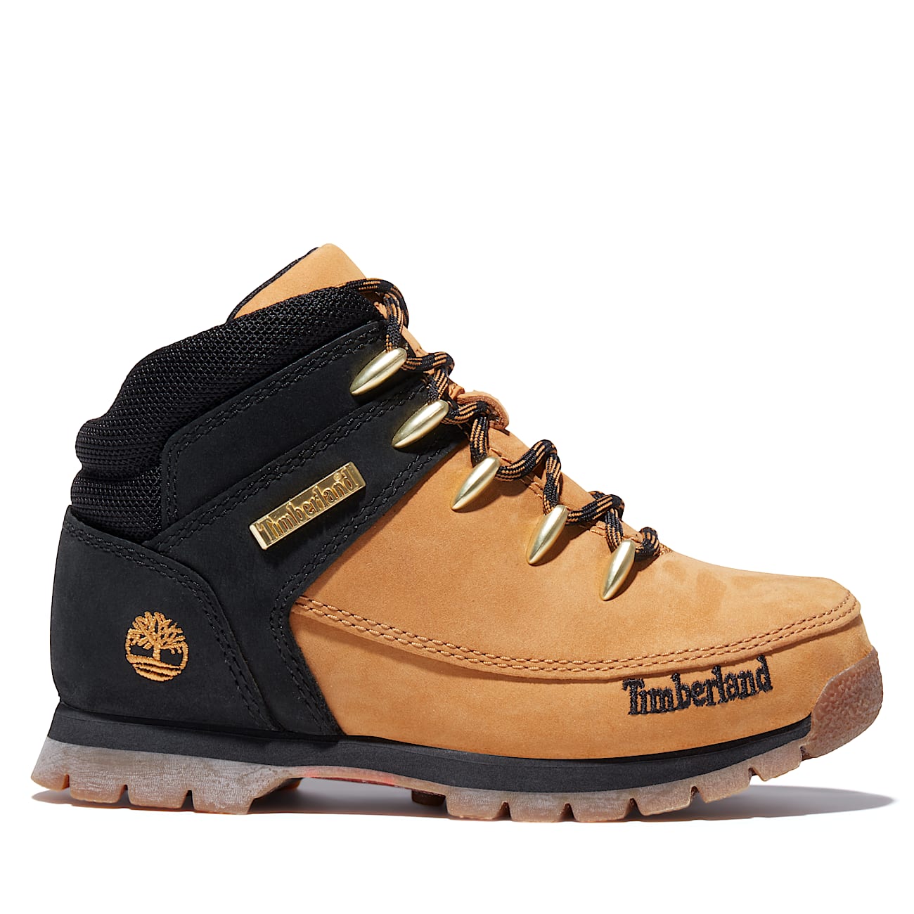 Euro Sprint Mid Lace-Up Boot for Toddler in Black & Yellow - 1