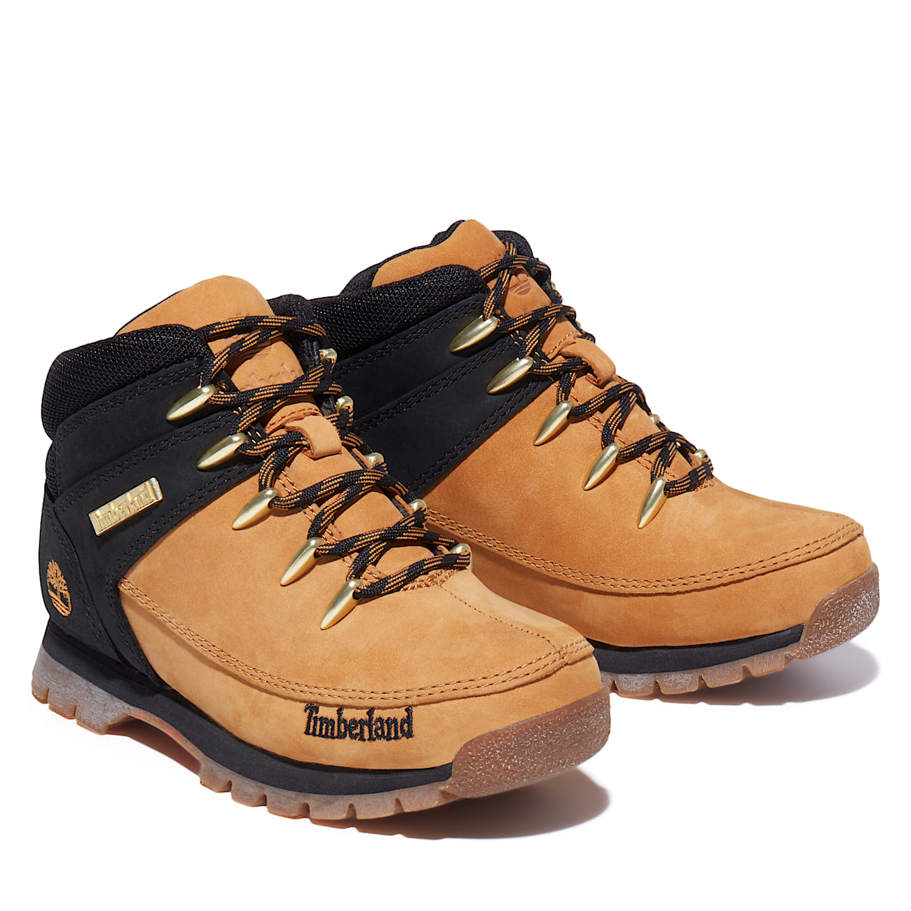 Euro Sprint Mid Lace-Up Boot for Toddler in Black & Yellow - 4