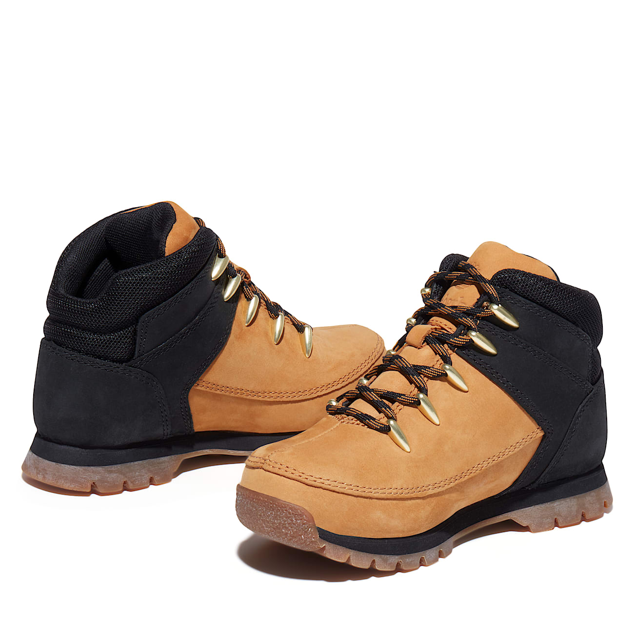 Euro Sprint Mid Lace-Up Boot for Toddler in Black & Yellow - 5