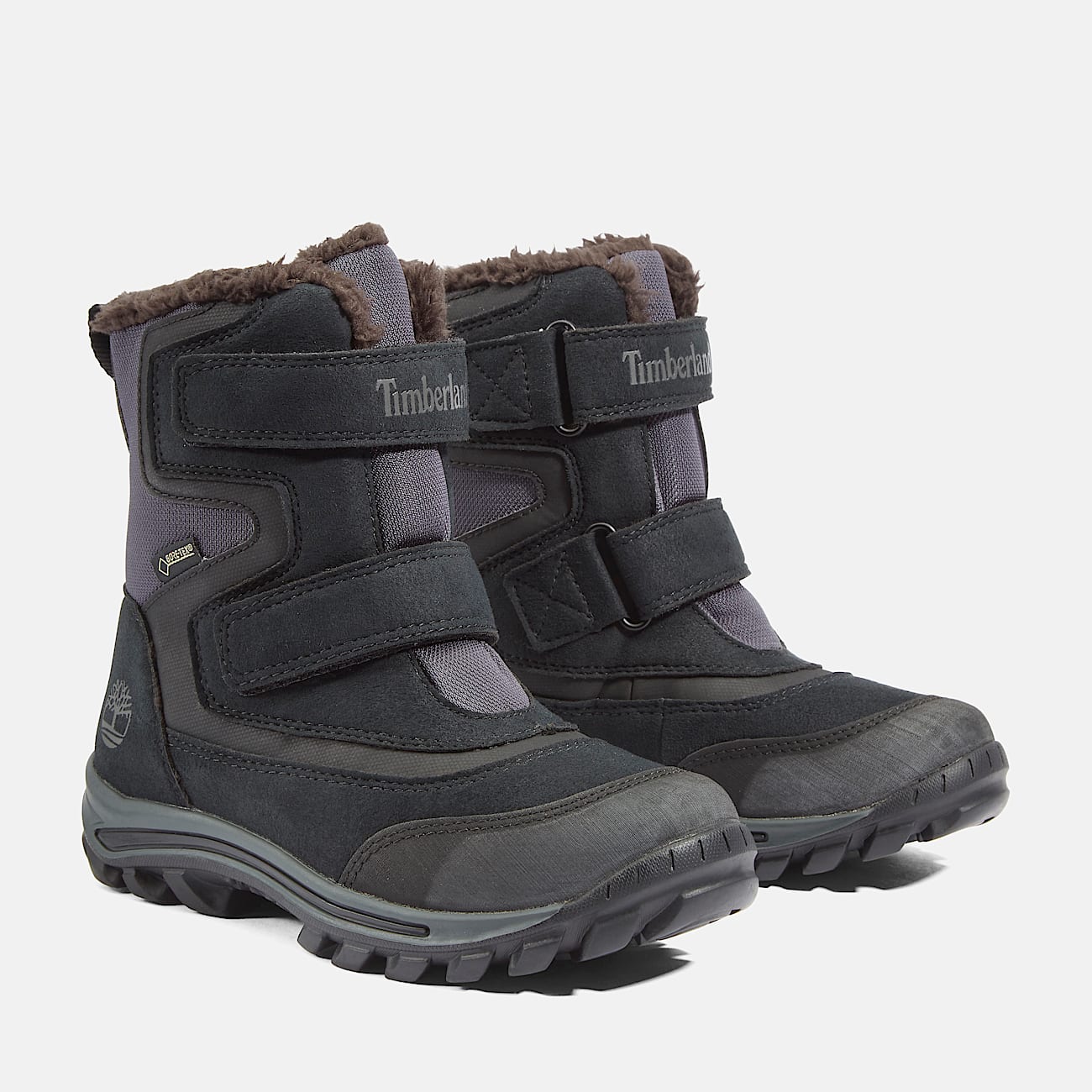 Bottine de neige mi-haute à scratch et membrane GORE-TEX Chillberg pour enfant en noir - 4