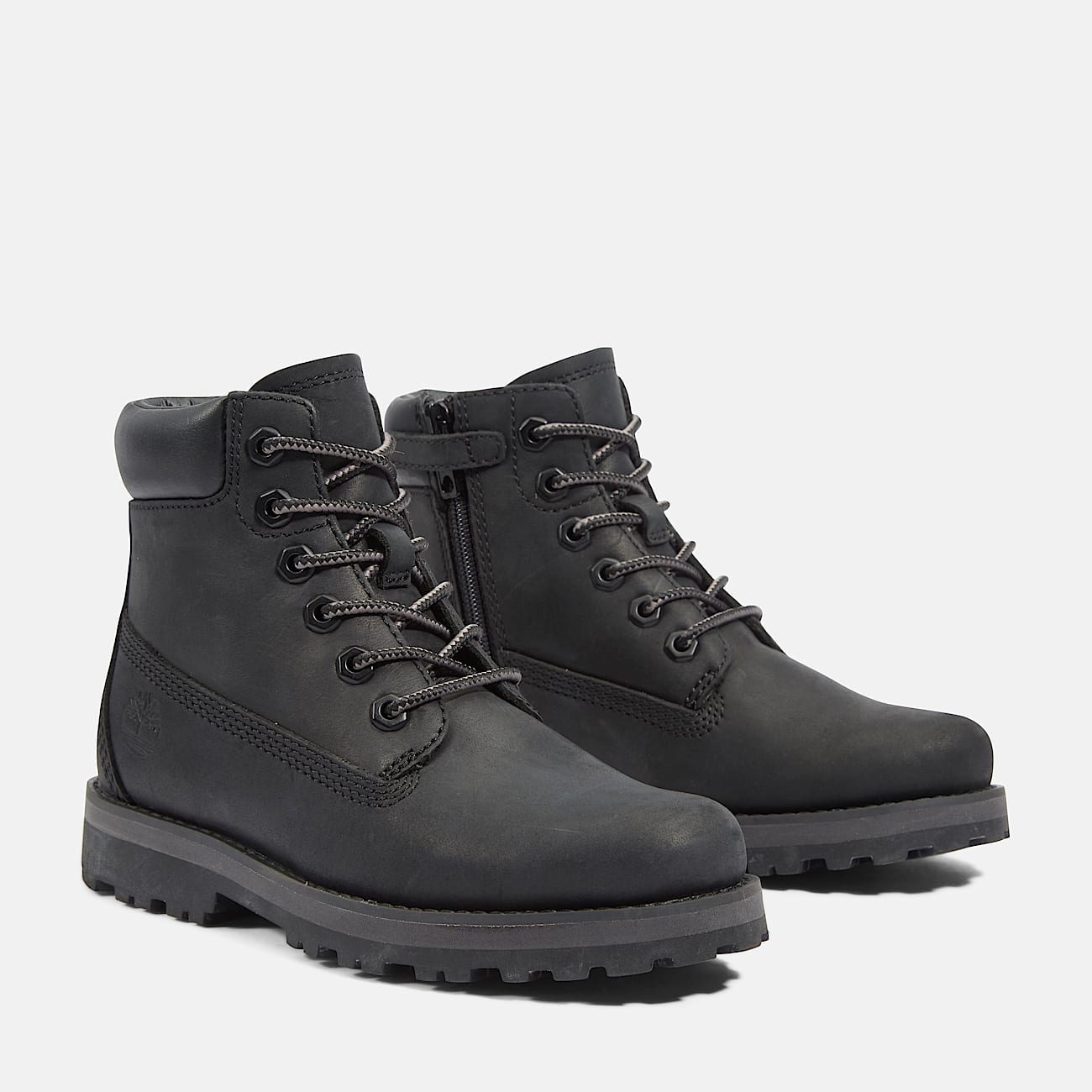 Courma Kid Lace-Up Boot for Youth in Black - 4