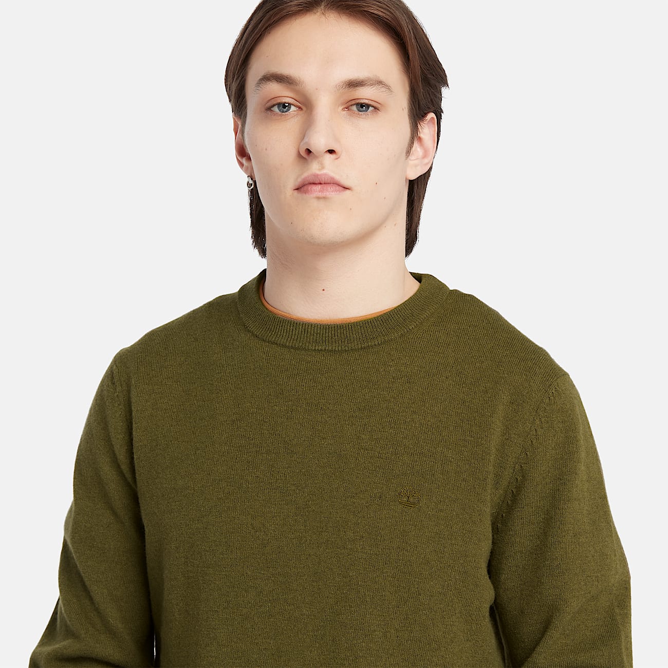 Pull à col rond en laine mérinos Cohas Brook pour homme en vert - 3