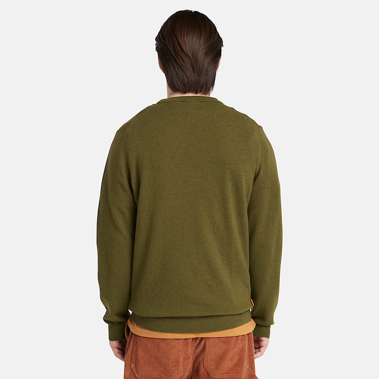Pull à col rond en laine mérinos Cohas Brook pour homme en vert - 5