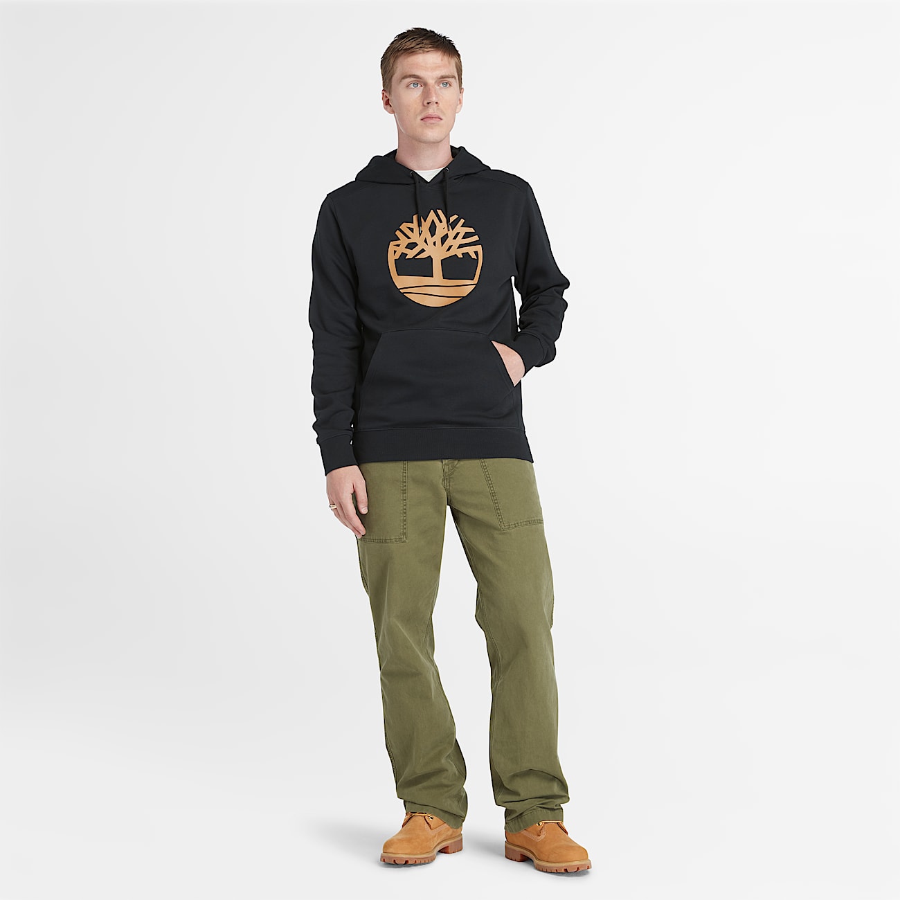 Kennebec River Tree Logo Hoodie for Men in Black