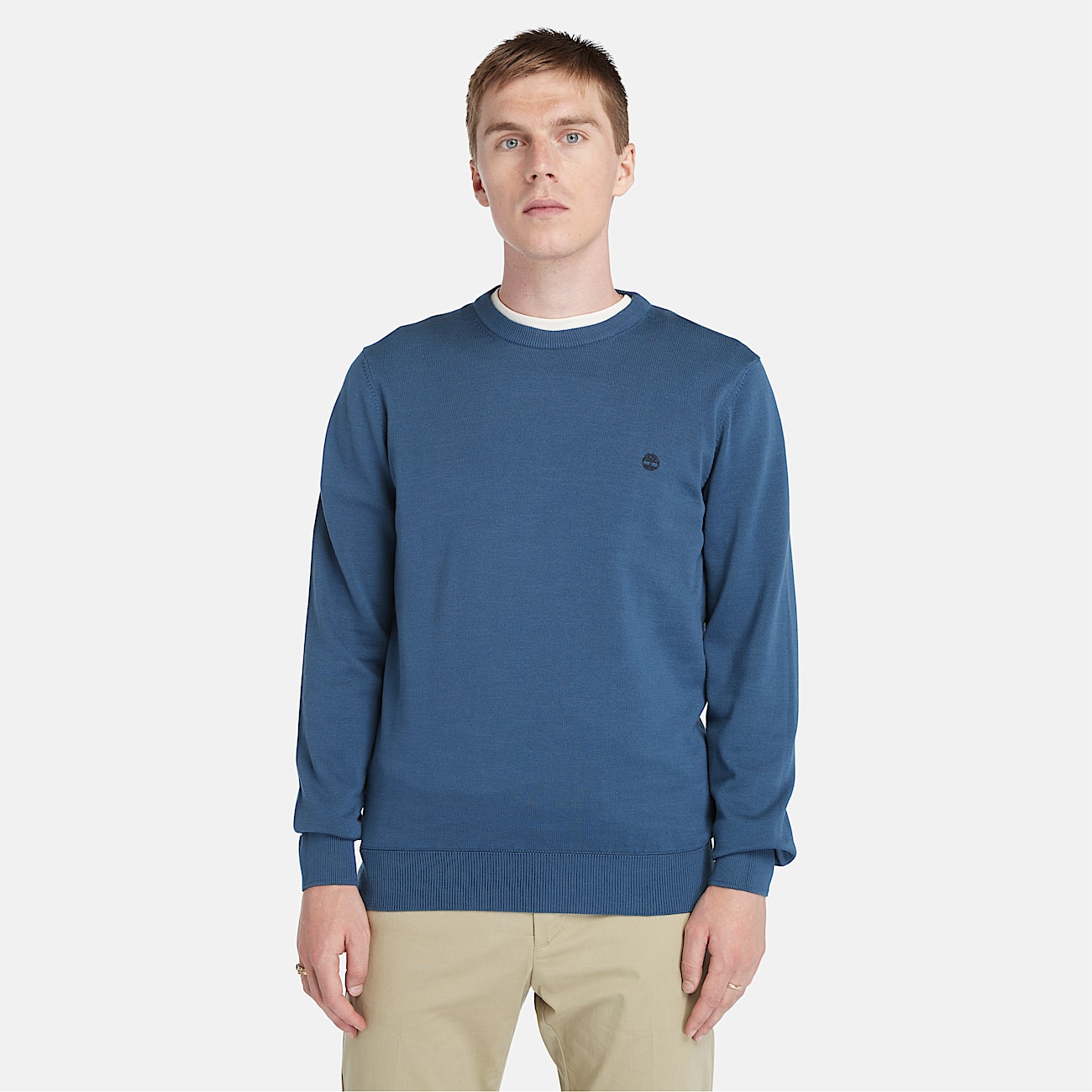 Williams River Cotton Yarn Dyed Jumper for Men in Blue