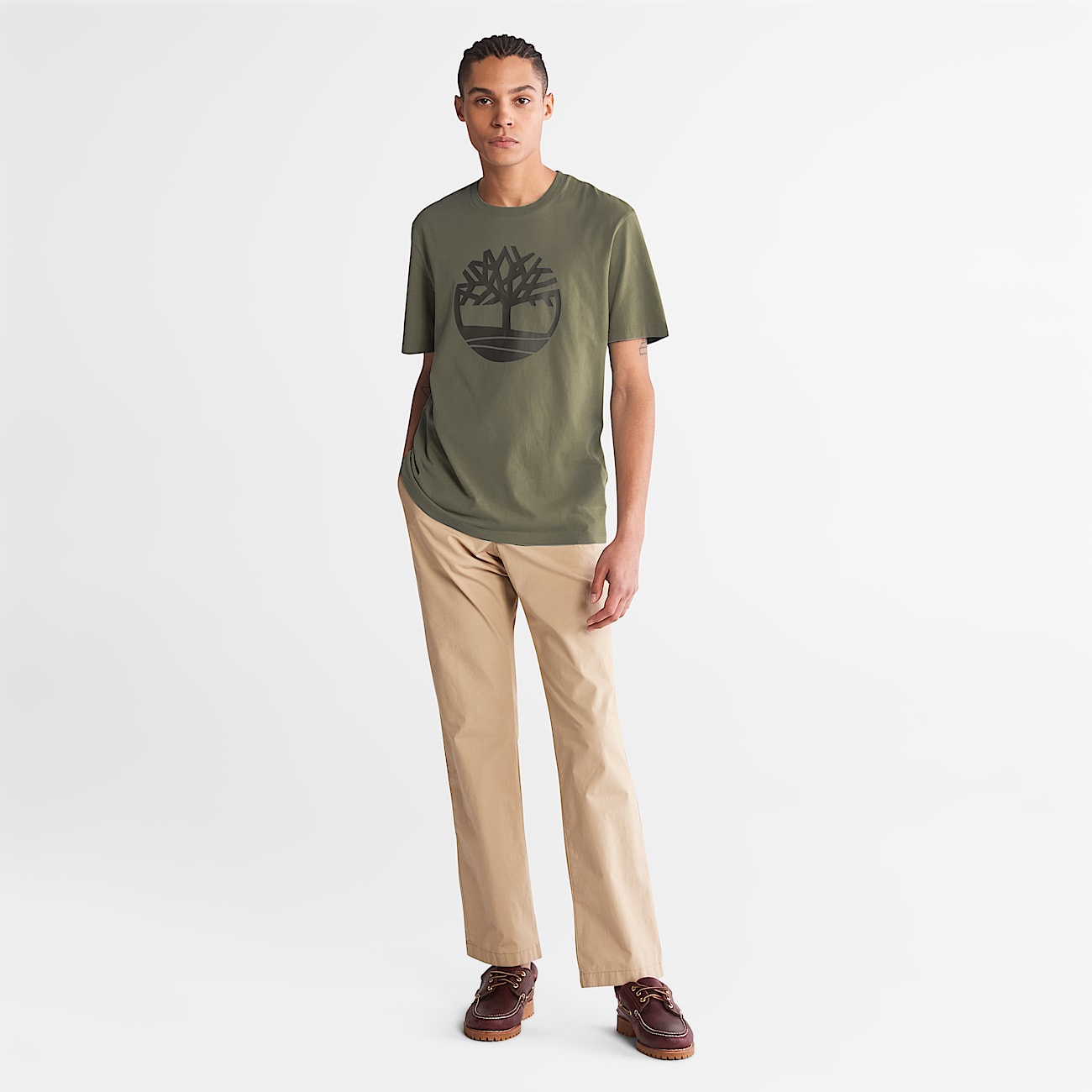 T-shirt à logo arbre Kennebec River pour homme en vert foncé - 3